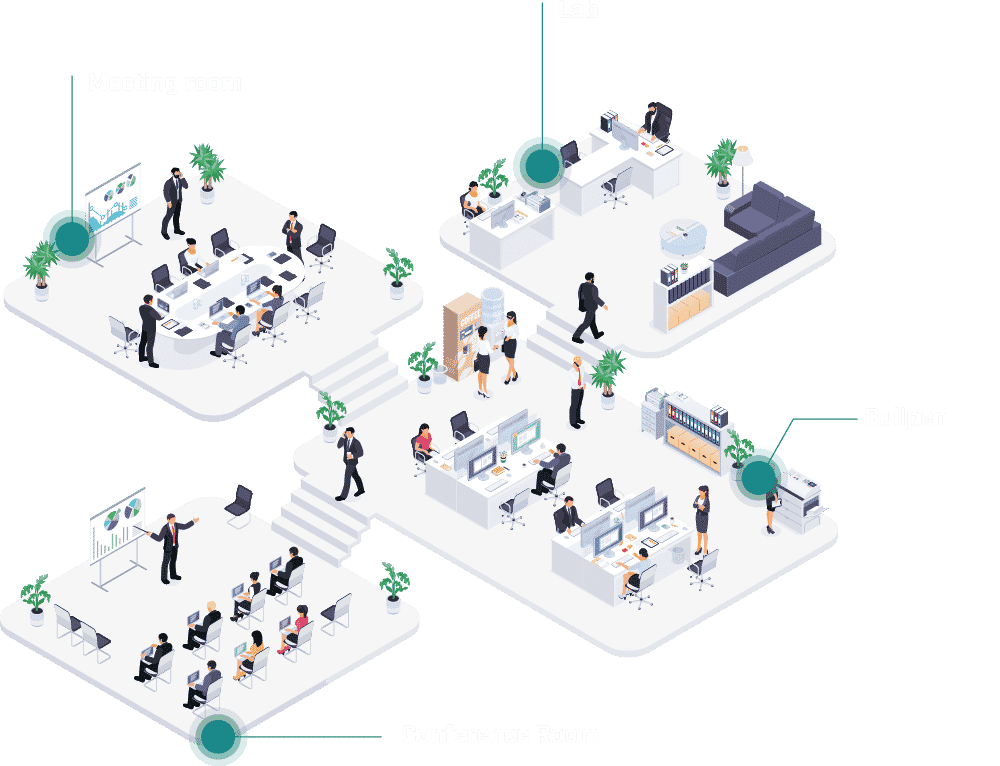 infographic of an office environment